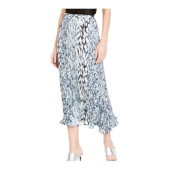 Elie Tahari Pleated Printed Midi Skirt Size 0 - Picture 1 of 14